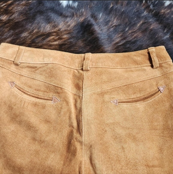 Vintage Y2K Suede Leather Western Pants (28") - Picture 4 of 5
